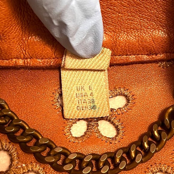 Burberry Lambskin Laser Cut Flower Perforated Motorcycle Biker Jacket Camel Sz4 - Picture 11 of 16